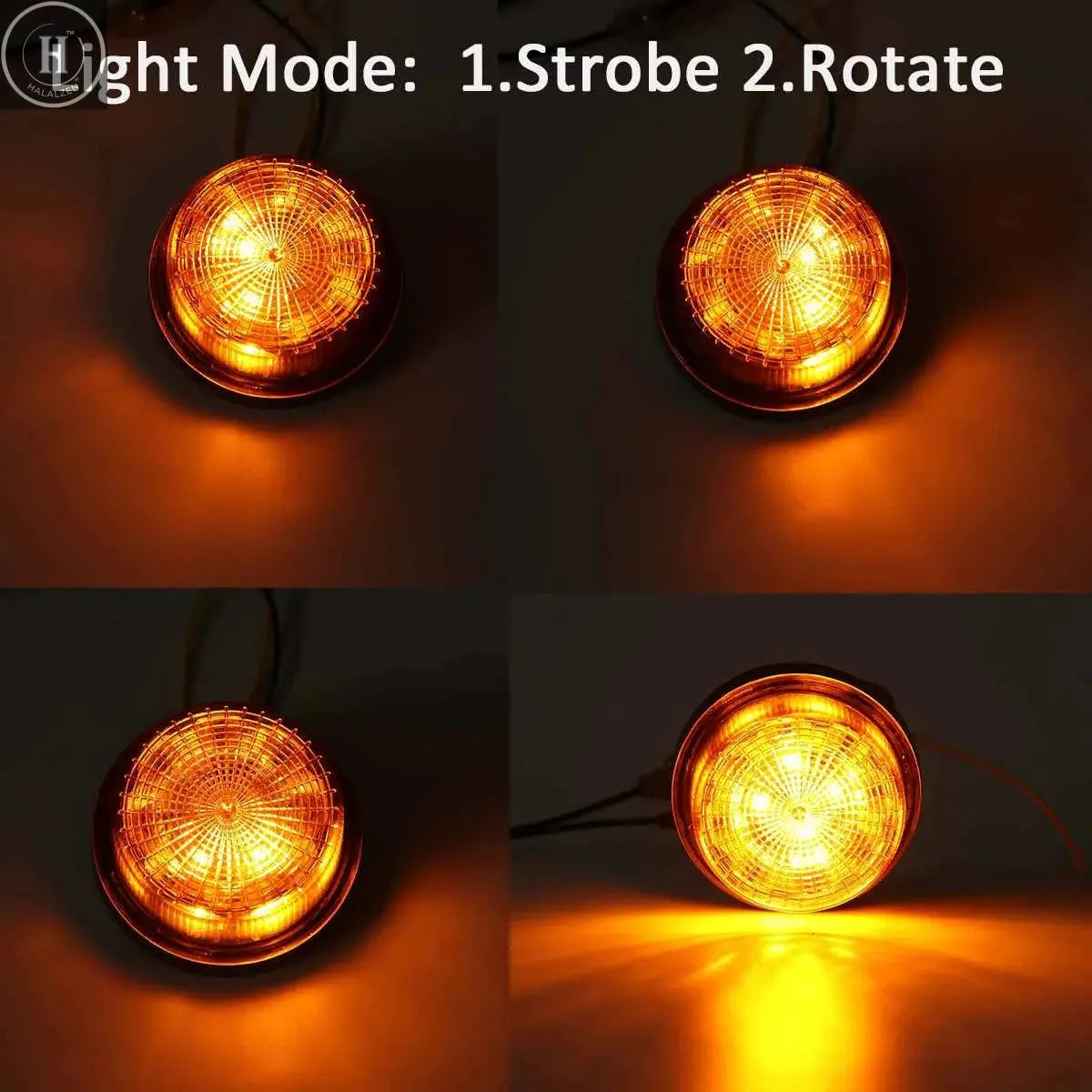 1/2/4X 12V 24V LED Flashing Light Strobe Emergency Alarm Lamp Round Rotary Roof Warning Signal Flash Lamp Beacon For RV Truck HALALZEN