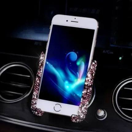 Crystal Car Phone Holder Car Air Vent Mount Clip Mobile Phone Holder Woman Diamond Auto Phone Bracket Interior Accessories Amagi