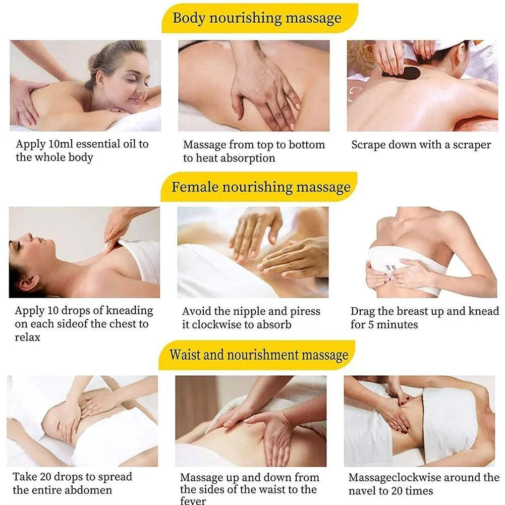 Body Massage Oil 500ml Pure Essential Oils Relieve Stress for Organic Body Massage Relax Beauty Health HALALZEN