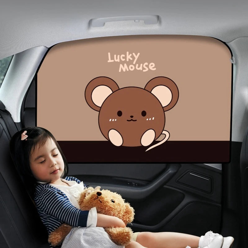 LEIBOO Car SunShade Cartoon Animals Car Side Window Sunshade For Children Magnetic Car Sun Visor Car Sun Protector Accesorios