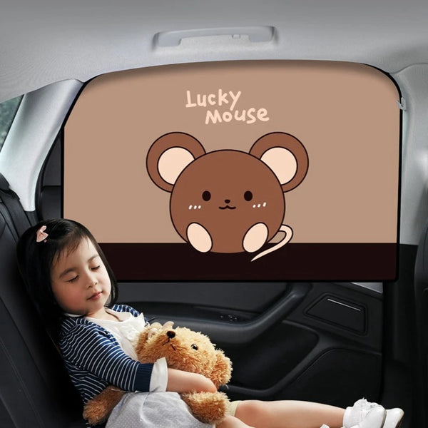 LEIBOO Car SunShade Cartoon Animals Car Side Window Sunshade For Children Magnetic Car Sun Visor Car Sun Protector Accesorios