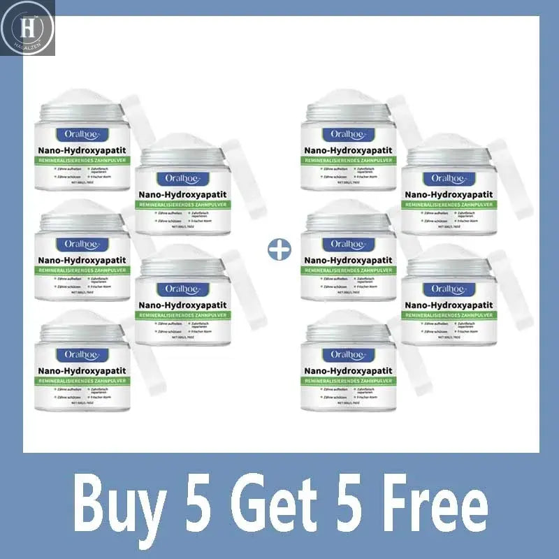 Winter Whitening Tooth Powder with 10% Hydroxyapatite - Remineralizing, Cool Mint, Enamel Repair & Fresh Breath HALALZEN