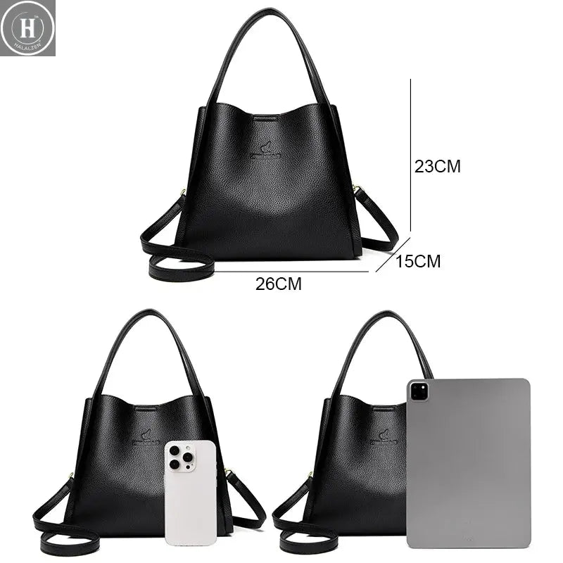 Genuine Brand Tote Bag Leather Luxury Handbags Women Bags Designer Handbags High Quality Ladies Crossbody Hand Bags for Women HALALZEN