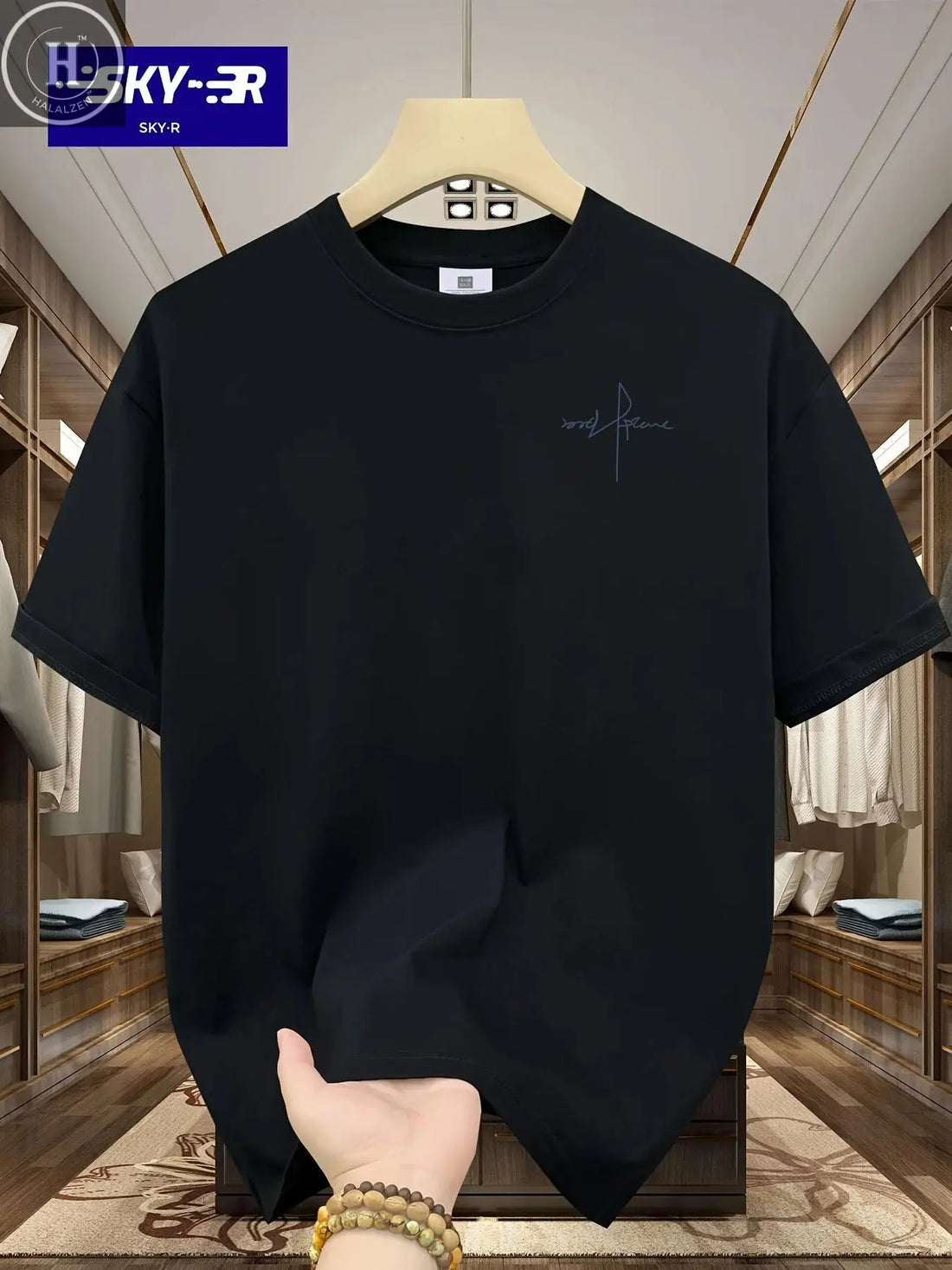 Summer Men's 100% Cotton Casual Sports Loose Large Size Letter Pattern Printed Comfortable Round Neck Short Sleeve T-shirt Top HALALZEN