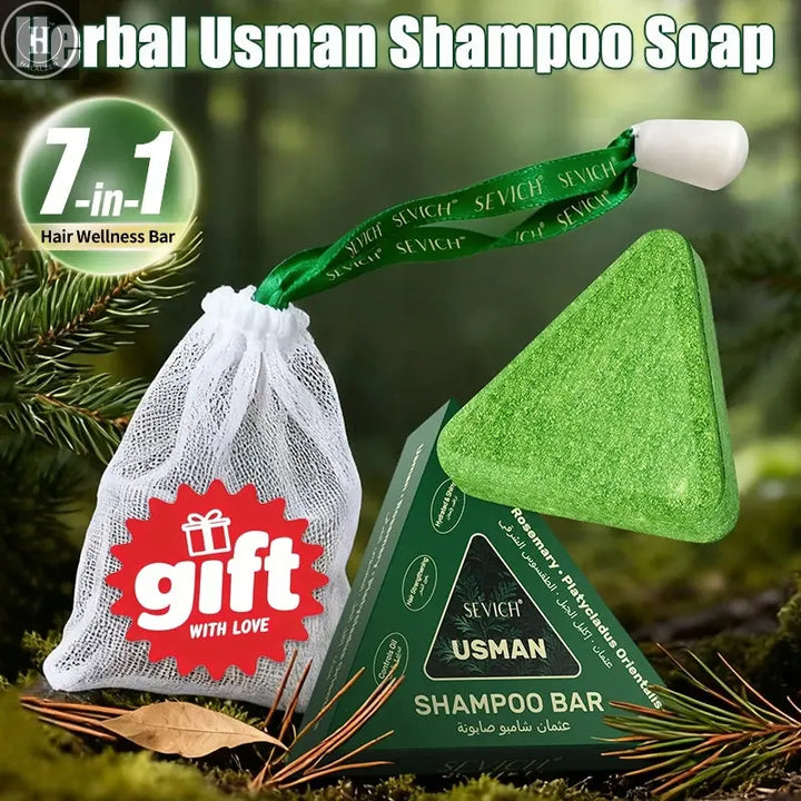 120g Usman Grass Soap For Hair Growth Volumizing Smoothing Bars Strengthening Thickening Hair Care Shampoo for All Hair Types HALALZEN