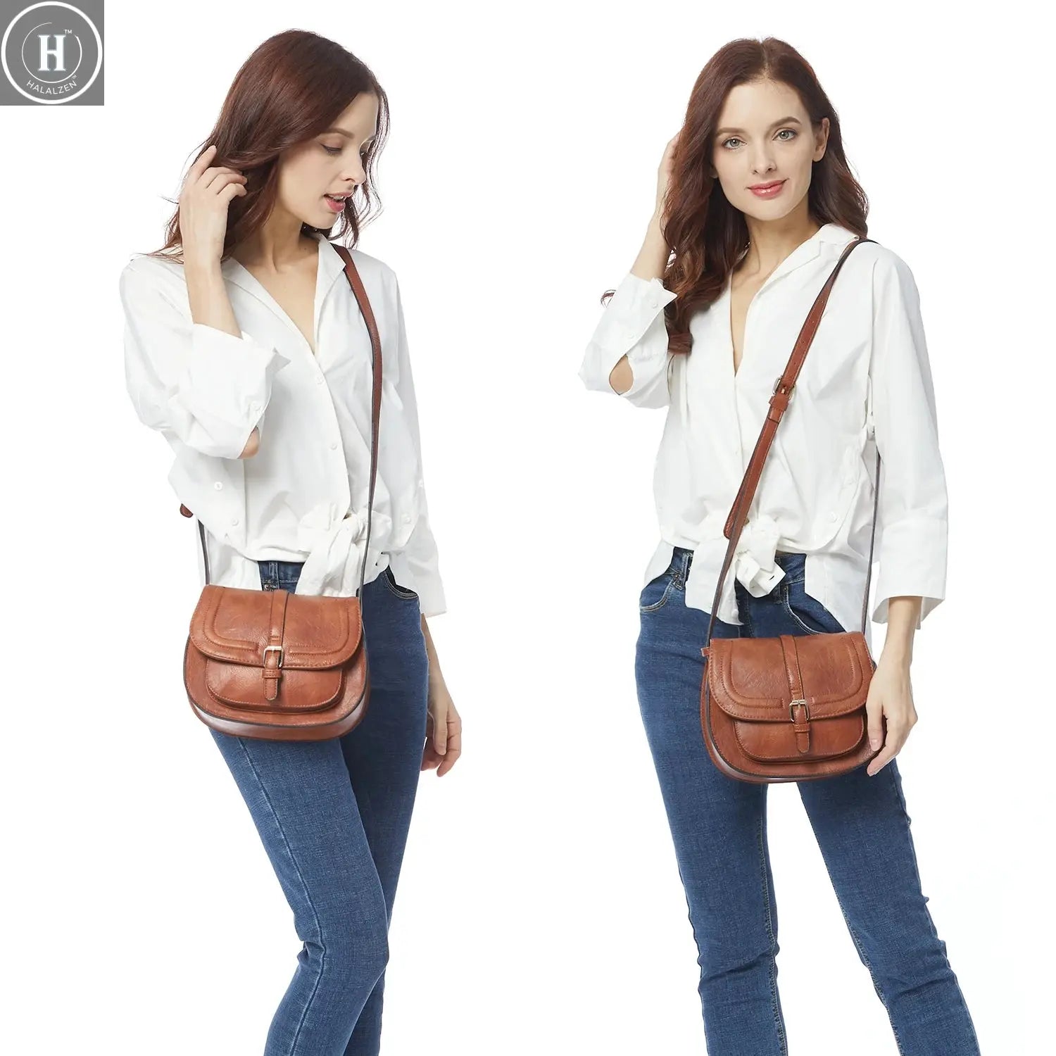 Crossbody Bags for Women Saddle Shoulder Purse and Boho Handbags with Strap Faux Leather CT20154E HALALZEN