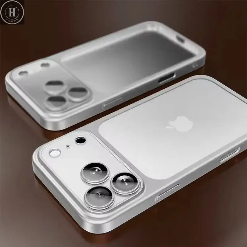 Luxury Plating Color PC Transparent Phone Case For IPhone 17Pro Max 17Air Lens Protection Matte Transparent BackPlate Hard Cover Halalzen UK