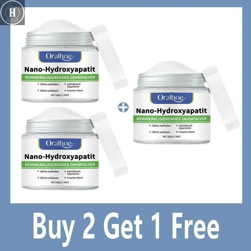 Winter Whitening Tooth Powder with 10% Hydroxyapatite - Remineralizing, Cool Mint, Enamel Repair & Fresh Breath HALALZEN