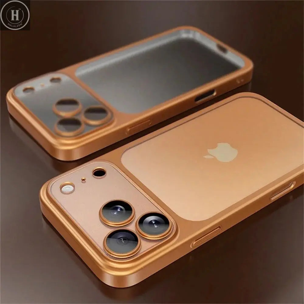 Luxury Plating Color PC Transparent Phone Case For IPhone 17Pro Max 17Air Lens Protection Matte Transparent BackPlate Hard Cover Halalzen UK