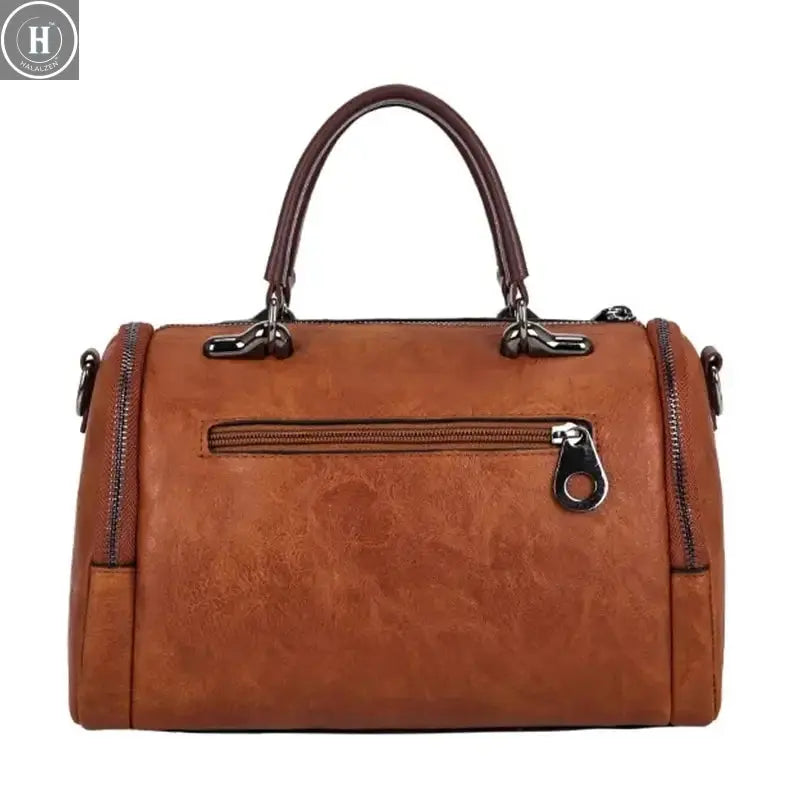 Tassel Decor Women's Large Capacity Shoulder Bag Fashion Zipper Crossbody Bags With Removable Strap Boston Handbag Женская сумка HALALZEN