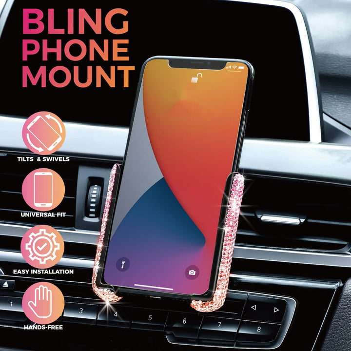 Crystal Car Phone Holder Car Air Vent Mount Clip Mobile Phone Holder Woman Diamond Auto Phone Bracket Interior Accessories Amagi