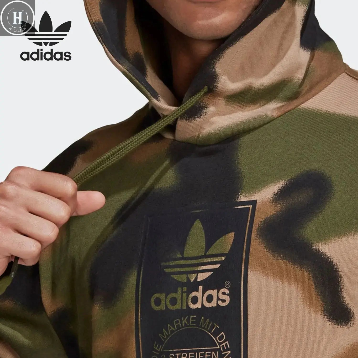 Adidas Originals Men's New Camouflage Hooded Sportswear Sweatshirt GN1879 HALALZEN