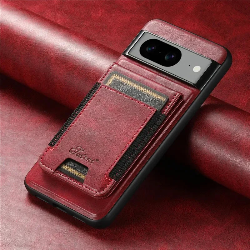 Luxury Magsafe Magnetic Wallet Leather Phone Case For Google Pixel 10 9 Pro XL Pixel 8 7 6 Pro 6A 7A 8APocket Card Holder Cover