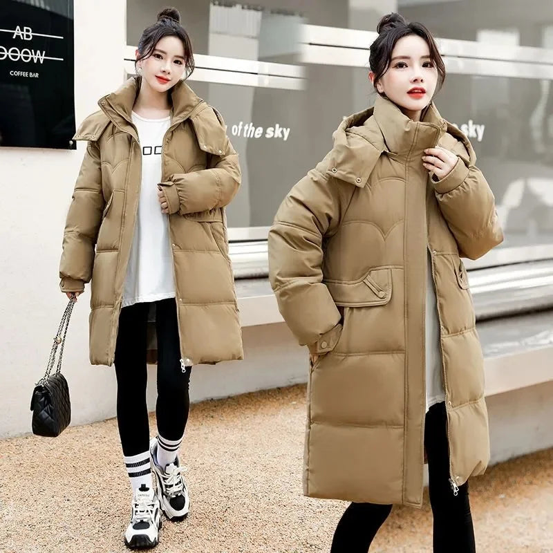 Winter Jacket Women's Parkas Coat 2023 New Long Coat Down Snow Wear Outerwear Female Hooded Waterproof Cotton Padded Parka