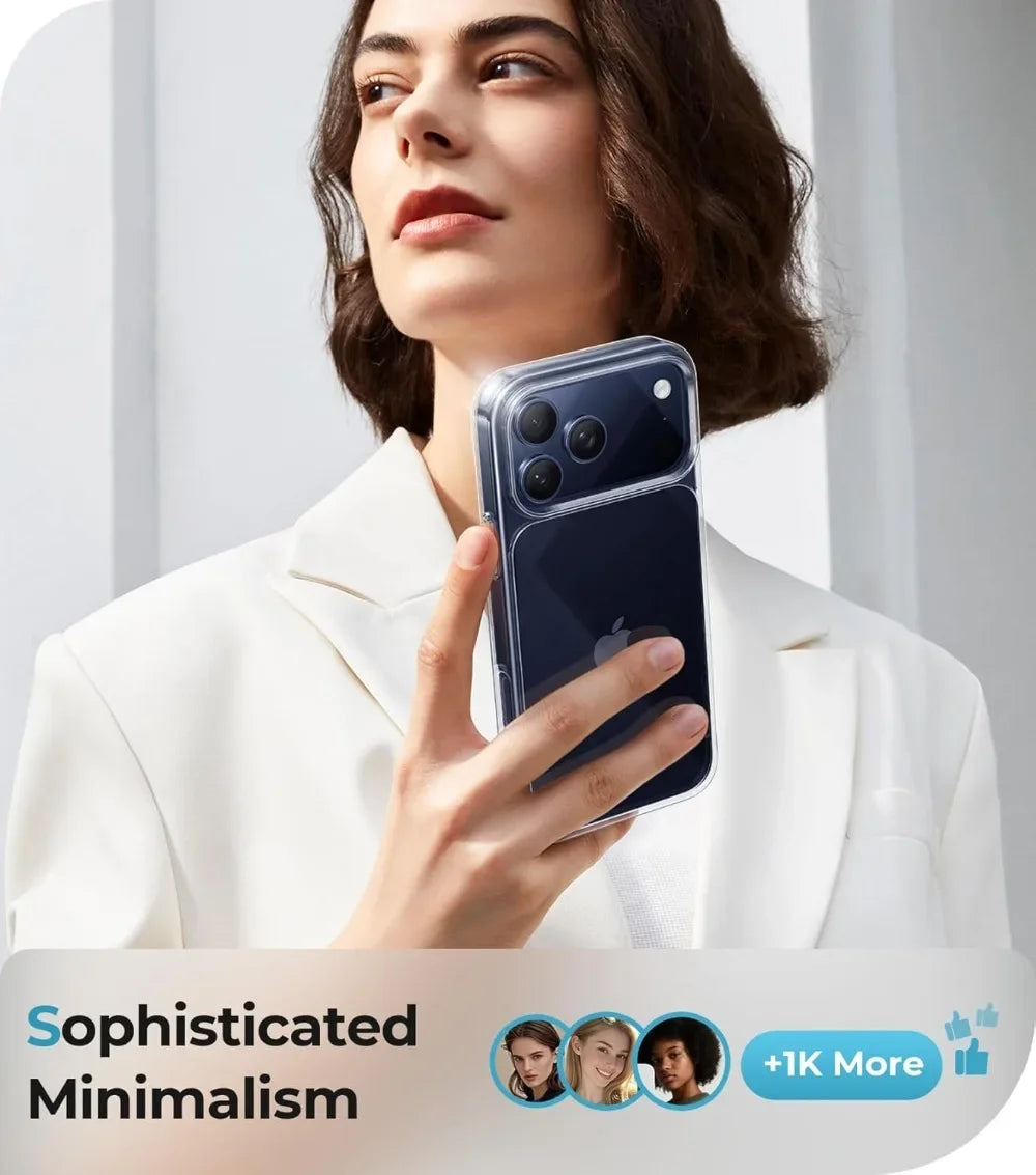 Crystal Clear Anti-Yellowing Transparent Phone Case for iPhone 17 Pro Max 17 Air 16 Pro 15 14 13 12 11 Shockproof Bumper Cover