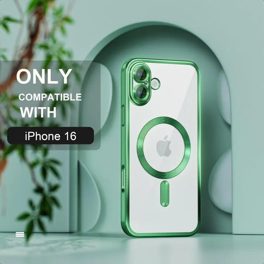 Misea Magnetic for iPhone 16 Case with MagSafe [Never Yellowing] [Military Grade Drop Protection] Full Camera Lens Protector Pl