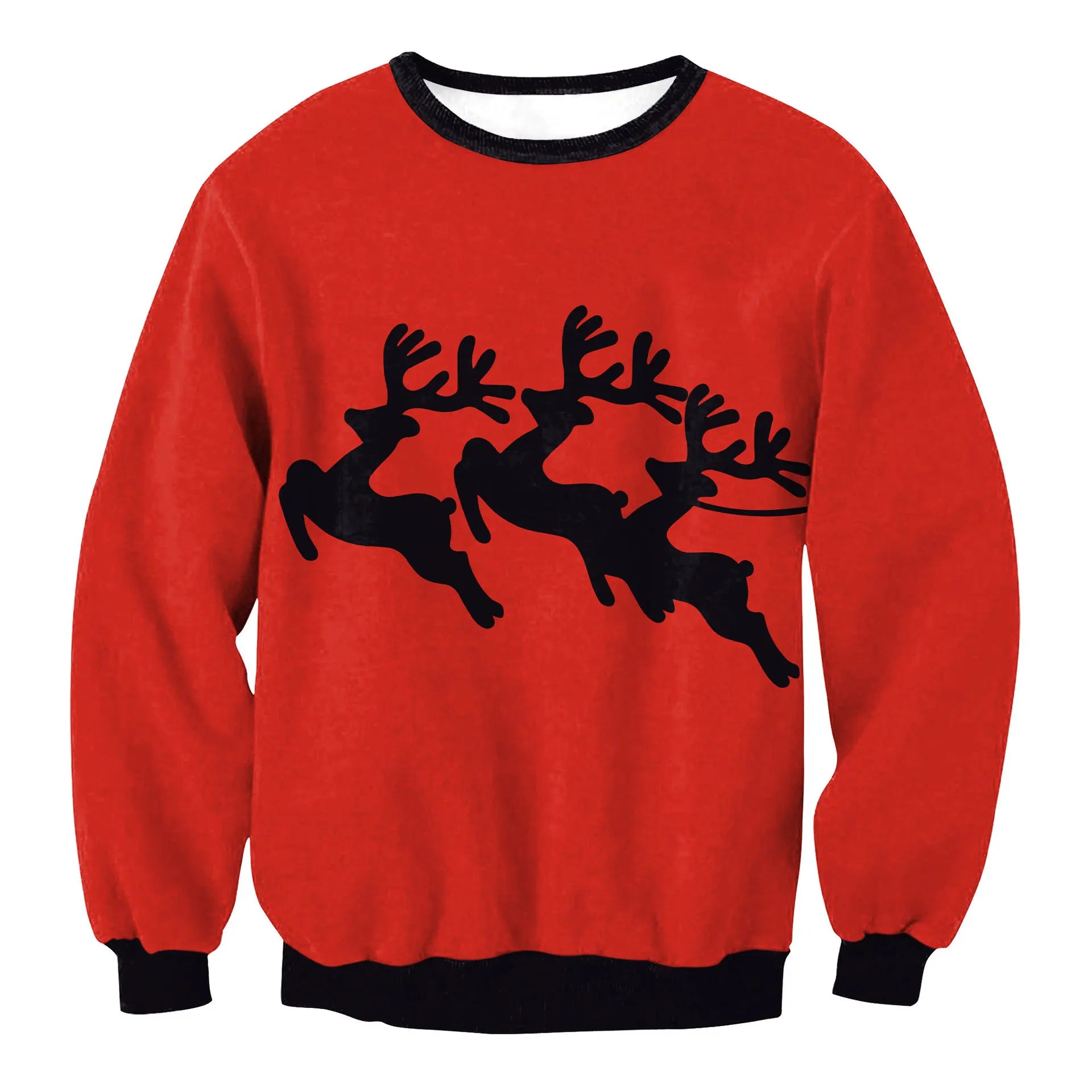 Men Women Crewneck Xmas Sweatshirt 3D Christmas Tree Gift Print Holiday Party Jumper Tops Pullover Alpaca Ugly Christmas Sweater