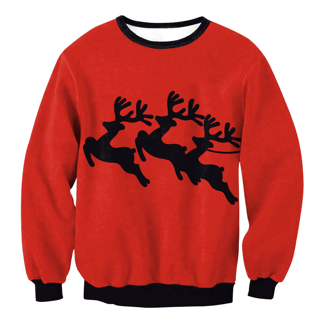 Men Women Crewneck Xmas Sweatshirt 3D Christmas Tree Gift Print Holiday Party Jumper Tops Pullover Alpaca Ugly Christmas Sweater