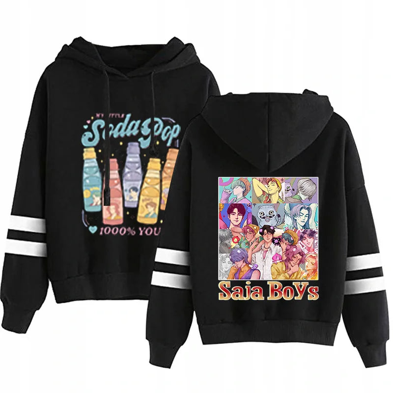 Kpop Demon Hunters Fashion Hoodie Long Sleeve Double Bar Trendy Streetwear