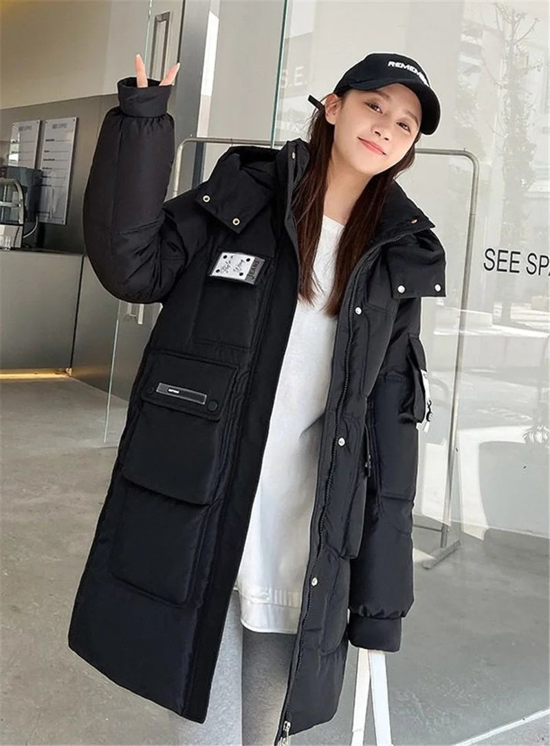 2023 New Women's Jacket Winter Parka Down Cotton Jackets Casual Long Coat Loose Thick Warm Hooded Parkas Waterproof Outwear