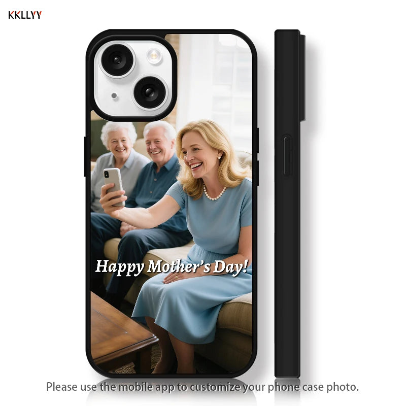 Magnetic Pattern Customized Acrylic Phone Case For iPhone16 15 14 13 12 11 Pro Max XS Shockproof birthday Mother's Day gift
