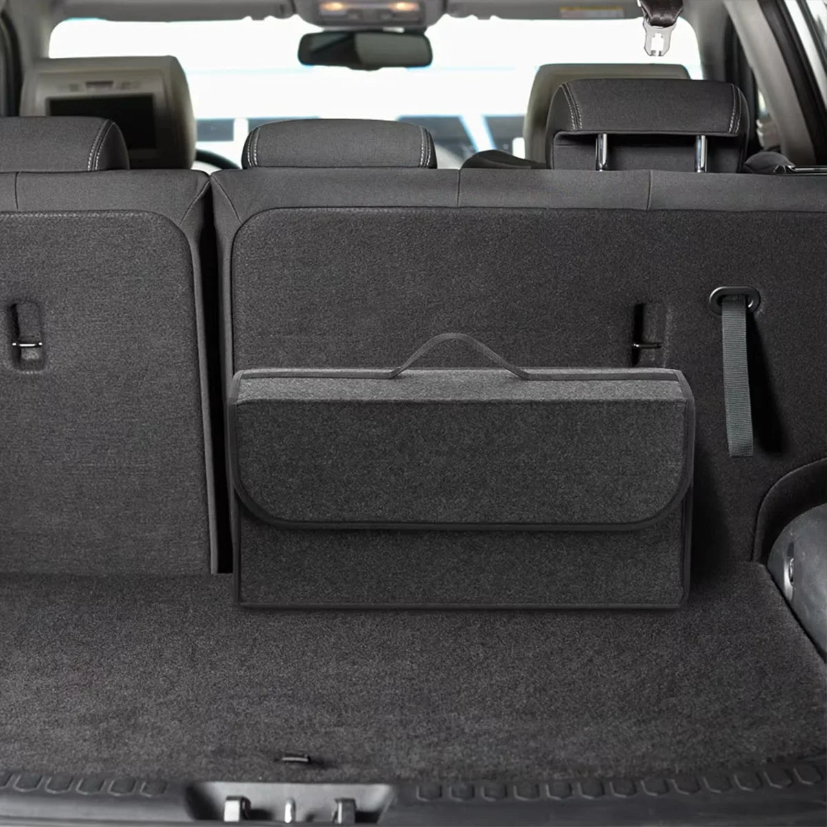 1PC Dark gray car felt storage box car storage bag enlarged and thickened soft felt storage box household storage box