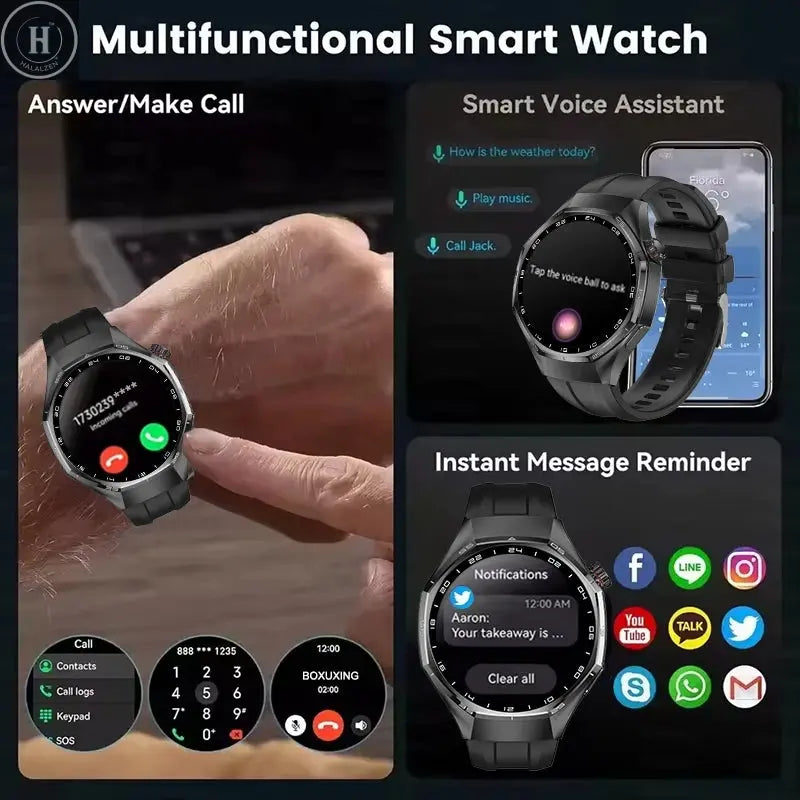 2026 New Watch 6 Pro Smart Watch AMOLED Screen GPS Tracker HD Bluetooth Call Waterproof Sports Health Monitoring Smartwatch Men HALALZEN