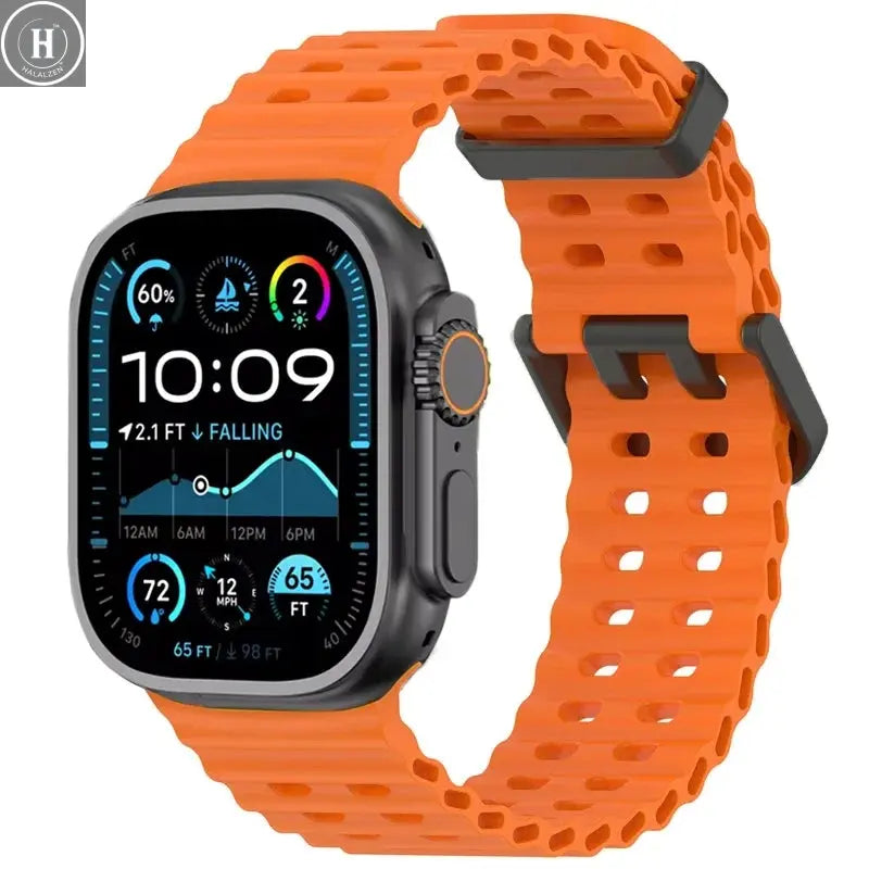 Ocean Strap For Apple Watch Band Ultra 3/2 49mm Series 11 10 46mm Sports Bracelet Wristband iWatch 9 8 7 6 5 SE 45mm 44mm Correa HALALZEN