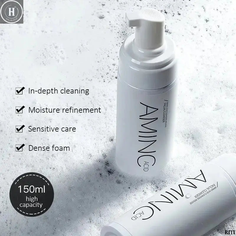 100/150ml Amino Acid Cleansing Mousse Oil Control Deep Cleaning Mites Removal Acne Moisturizing Face Cleanser Foam Brighten Skin HALALZEN