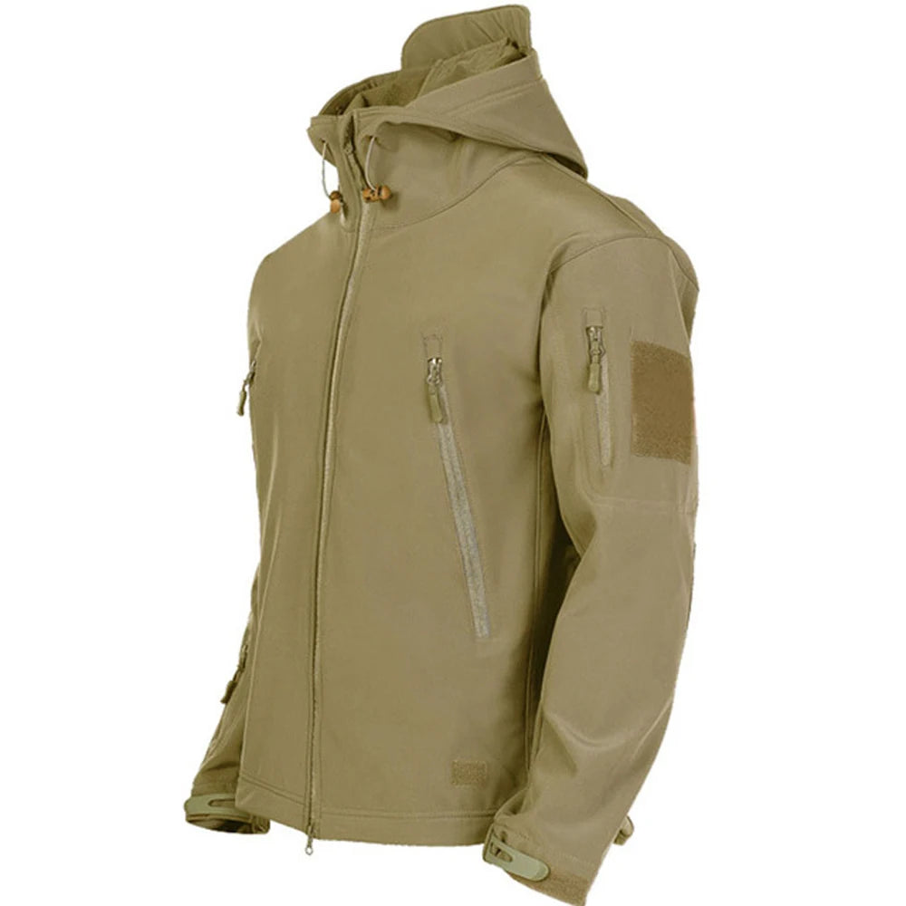 Military Outdoor Jackets Men Shark Skin Soft Shell Tactical Waterproof Windbreaker Army Combat Jacket Mens Hooded Bomber Coats