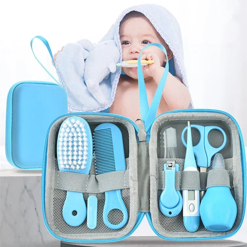 6/8pcs/Set Newborn Baby Kids Nail Hair Health Care Thermometer Grooming Brush Kit