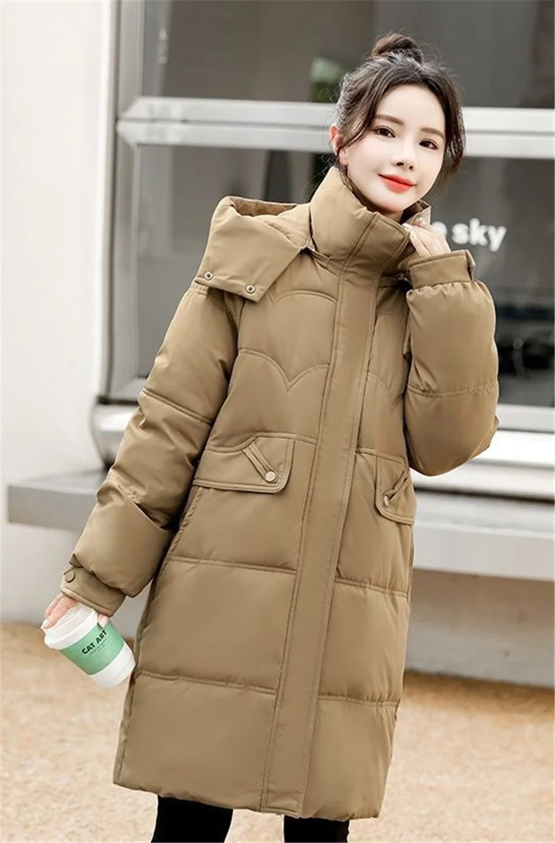 Winter Jacket Women's Parkas Coat 2023 New Long Coat Down Snow Wear Outerwear Female Hooded Waterproof Cotton Padded Parka