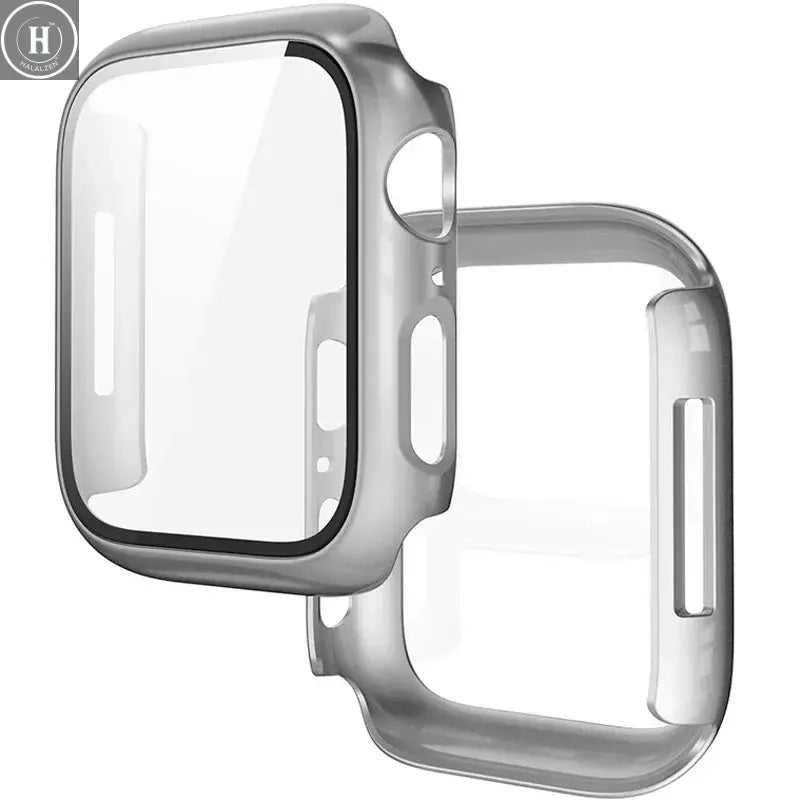 Tempered Glass+Cover For Apple Watch 11 10 9 8 7 46mm 42mm PC Bumper Screen Protector Case iWatch Series 7 6 5 4 SE3 44 40 45mm HALALZEN