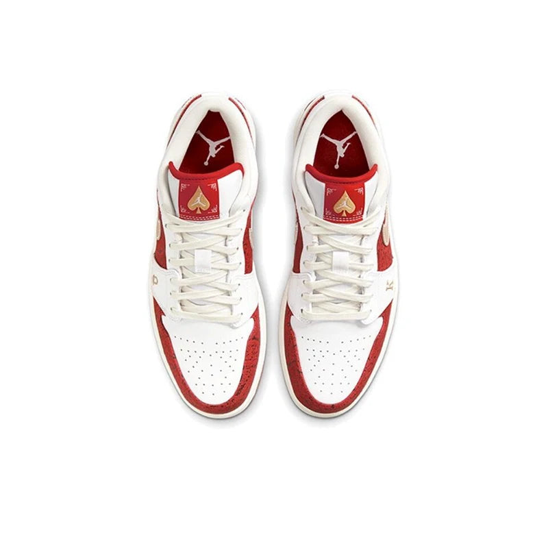 Original Air Jordan 1 low "Red Anti-Slip Low Top Retro Basketball Shoes Men's Sneakers