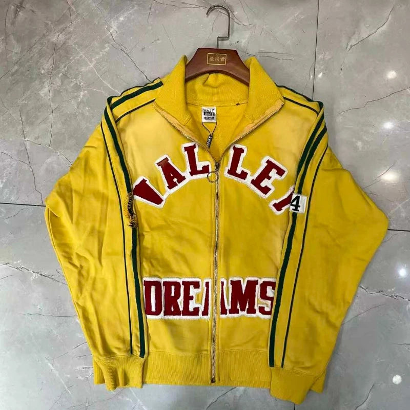 Black Washed VALLEY Zipper Jackets Men Women 1:1 Best Quality Oversized Vale Embroidered Logo Jackets