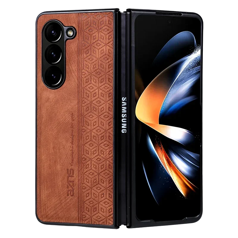 Luxury PU Leather Mobile Phone Case For Samsung Galaxy Z Fold 7 6 5 4 3 Bumper Coque Back Cover For Galaxy Z Fold 5 4 3