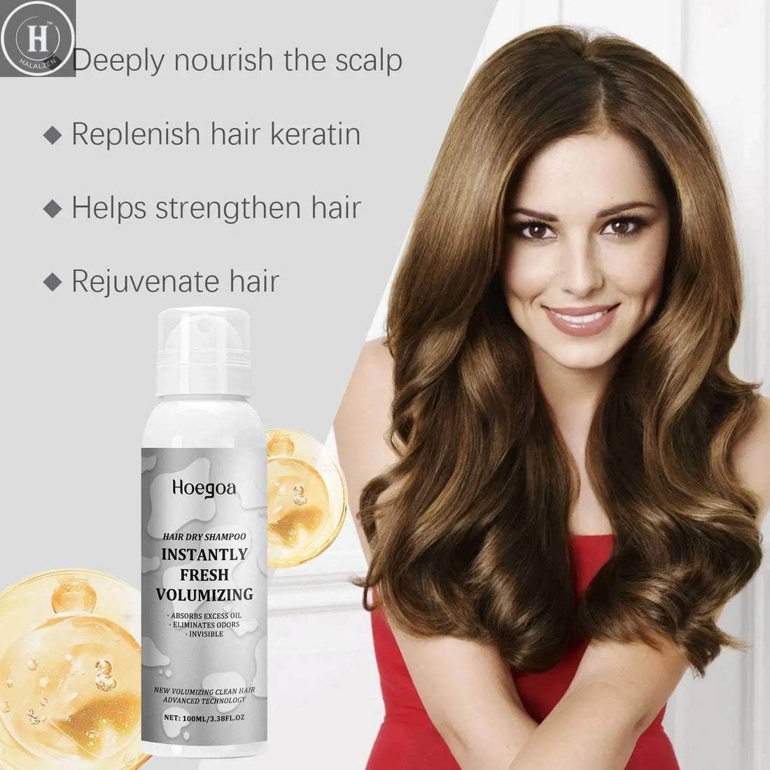 Dry Shampoo Spray Instant Volume Boost Oil Control No Water Needed Portable Clean Hair Fluffy and Shiny Hair Care Shampoo Spray HALALZEN