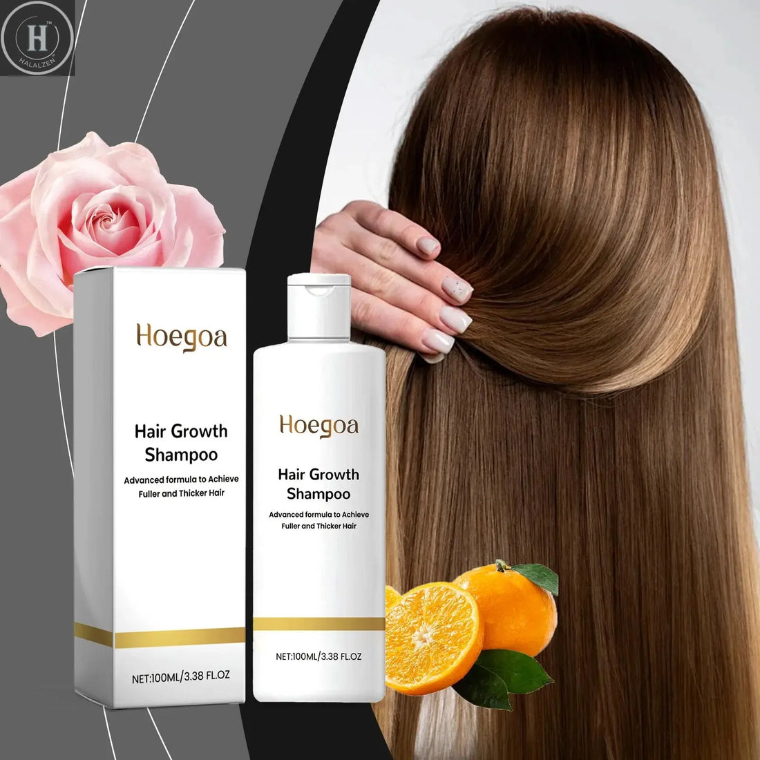 Hair Growth Shampoo Strengthening Hair Roots Oil Control Anti Dandruff Scalp Cleaning Rice Water Moisturizing Nourishing Shampoo HALALZEN