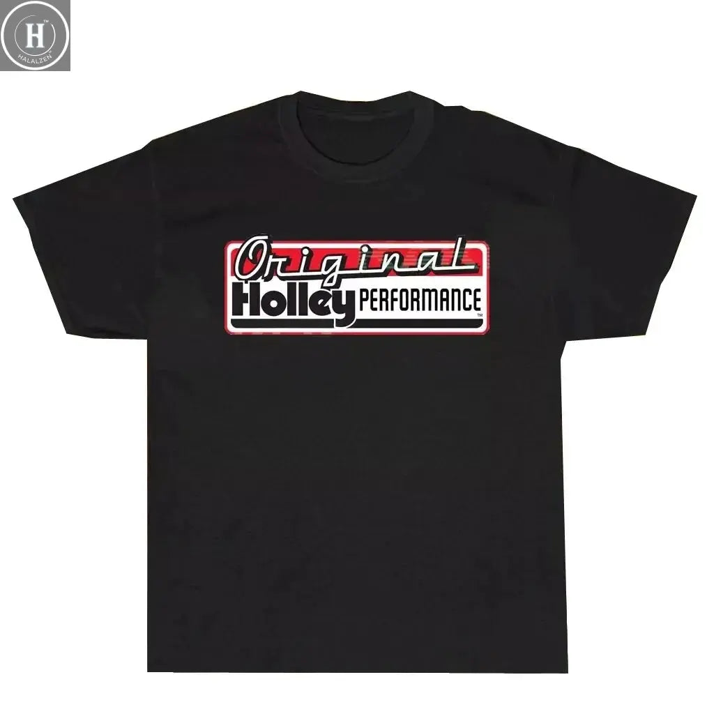 Black Holley Carburetor Performance Logo T Shirt 2024 Hot Sale Summer 100% Cotton Men Short Sleeves Cool Tee Hip Hop T-shirt HALALZEN