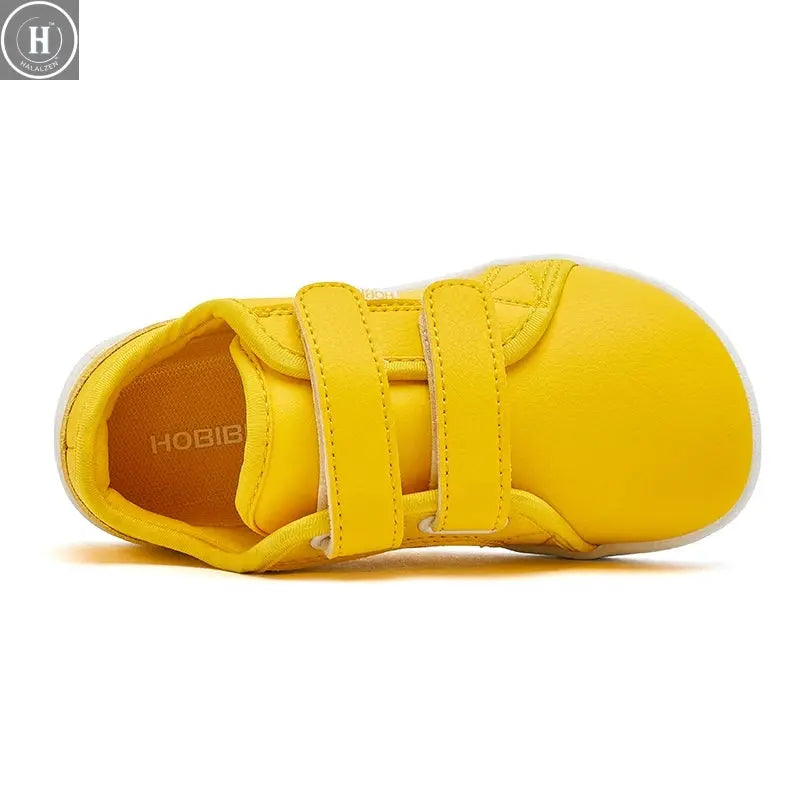 HOBIBEAR Kids Barefoot Shoes Little/Big/Kid Wide Toe Minimalist Sneakers Lightweight Hook Loop Artificial Leather Shoes HALALZEN
