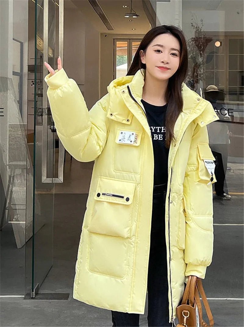 2023 New Women's Jacket Winter Parka Down Cotton Jackets Casual Long Coat Loose Thick Warm Hooded Parkas Waterproof Outwear