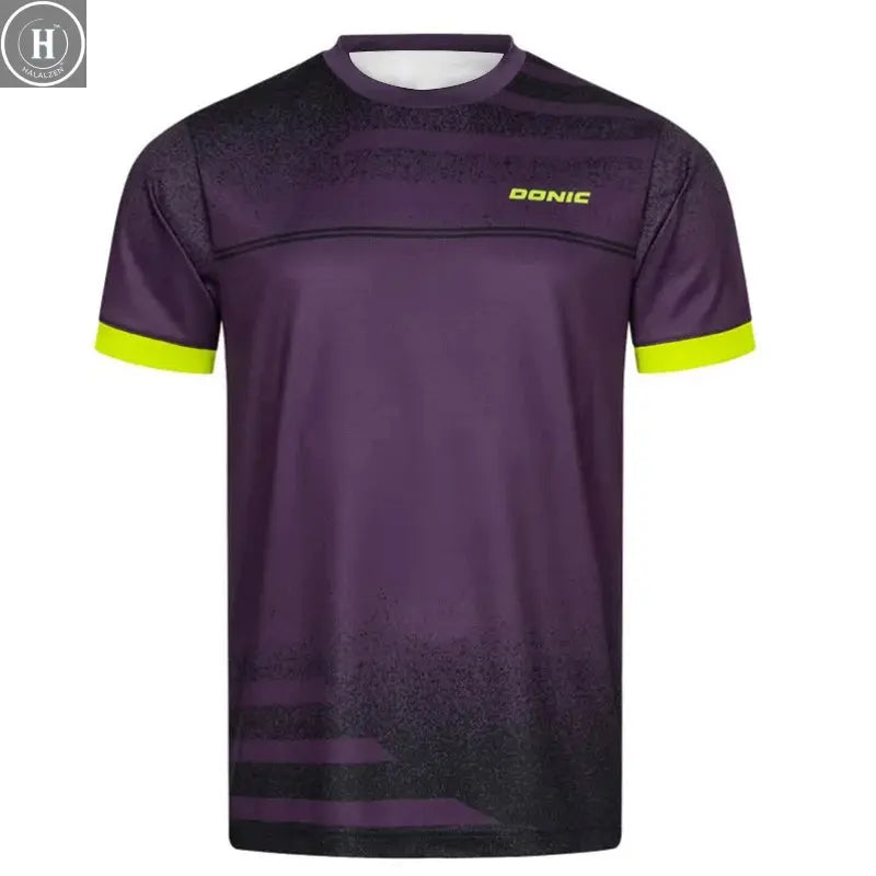 New Men's Table Tennis T-Shirt with 3D Print Men's Summer Breathable Badminton T-Shirt Table Tennis Short-Sleeved Quick-Dry Top HALALZEN
