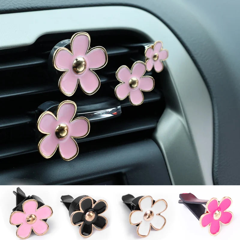 Daisy Car Air Outlet Perfume Clip Cute Mini Flower Aromatherapy Creative Car Interior Decoration Air Freshener Accessories