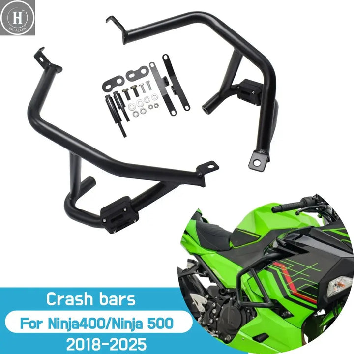 For Kawasaki Ninja 400 250 2018-2025 Ninja400 Ninja500 Crash Bars Engine Guard Frame Bumper Falling Protector Motor Accessories HALALZEN