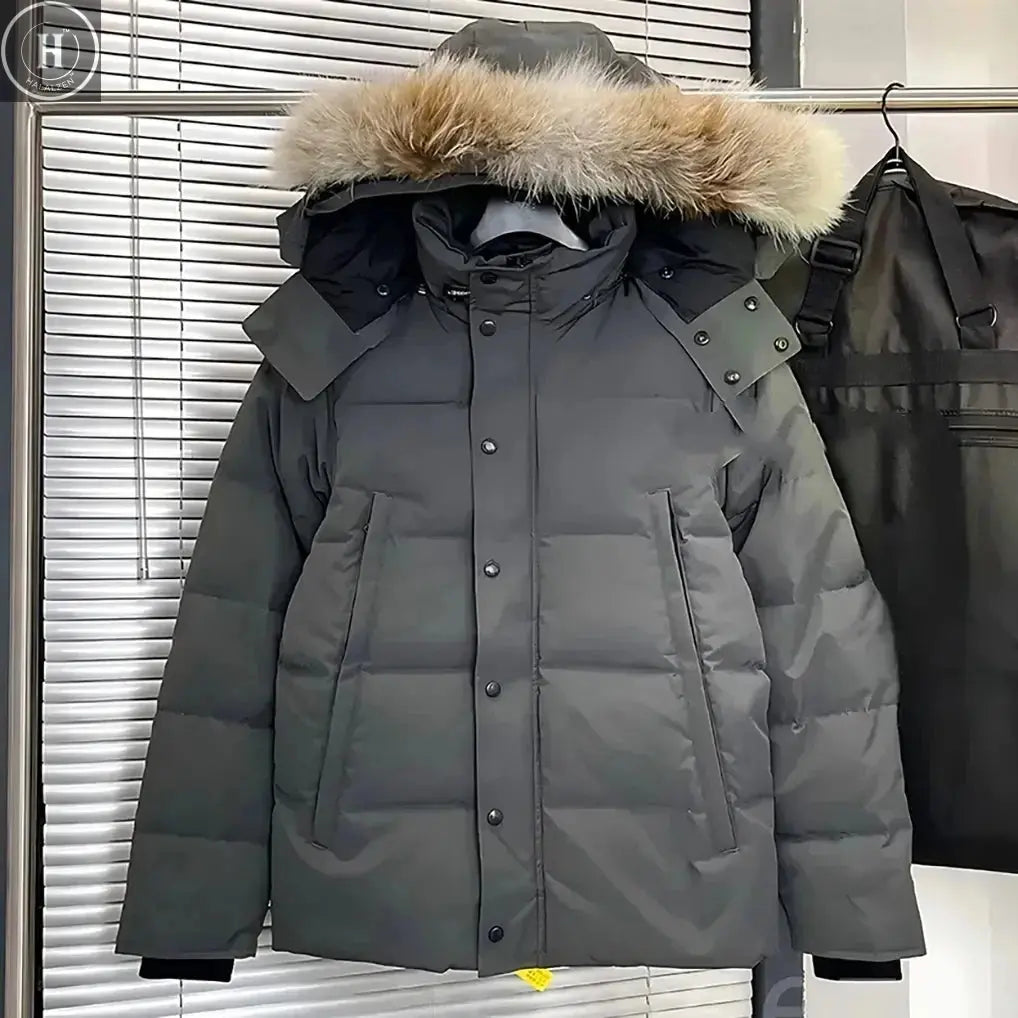 Mens Jacket Designer Puffer Jacket Women Wyndham Wolf Skin Collar Parka Winter Fashion Outdoor Warm Windproof Coat XS-2XL Halalzen UK