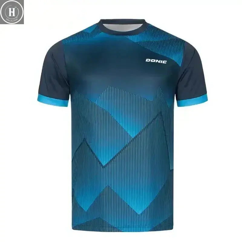 New Men's Table Tennis T-Shirt with 3D Print Men's Summer Breathable Badminton T-Shirt Table Tennis Short-Sleeved Quick-Dry Top HALALZEN