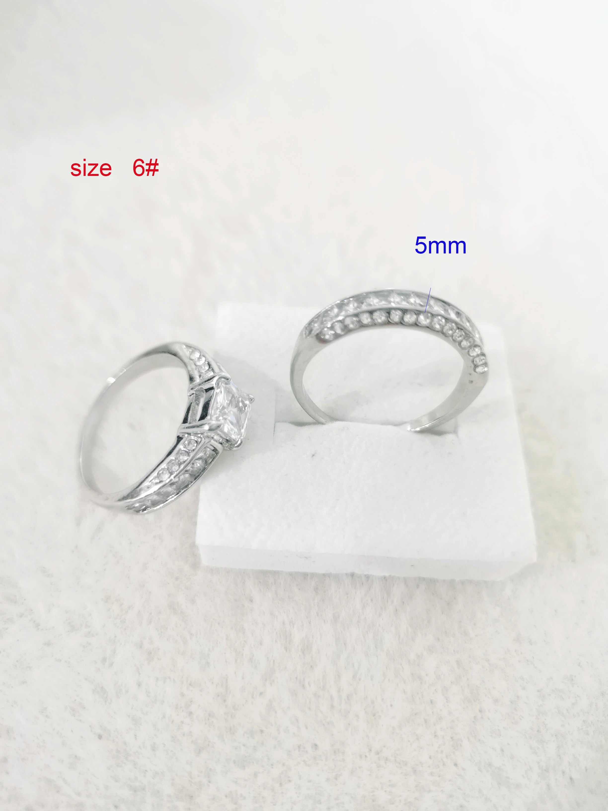 2pcs/set Alliance Engagement Wedding Rings For Women Jewelry Finger Rings, Party Gifts, Wedding Gifts, Birthday Gifts