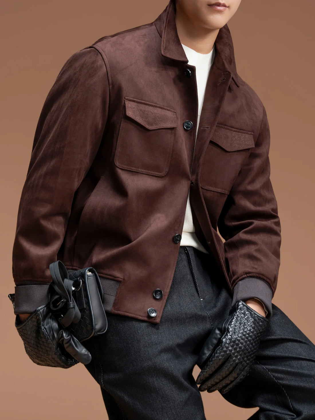 Autumn New Men's Top Jacket, Solid Color Simple Lapel Fashion Trend Pocket Decoration Casual Jacket