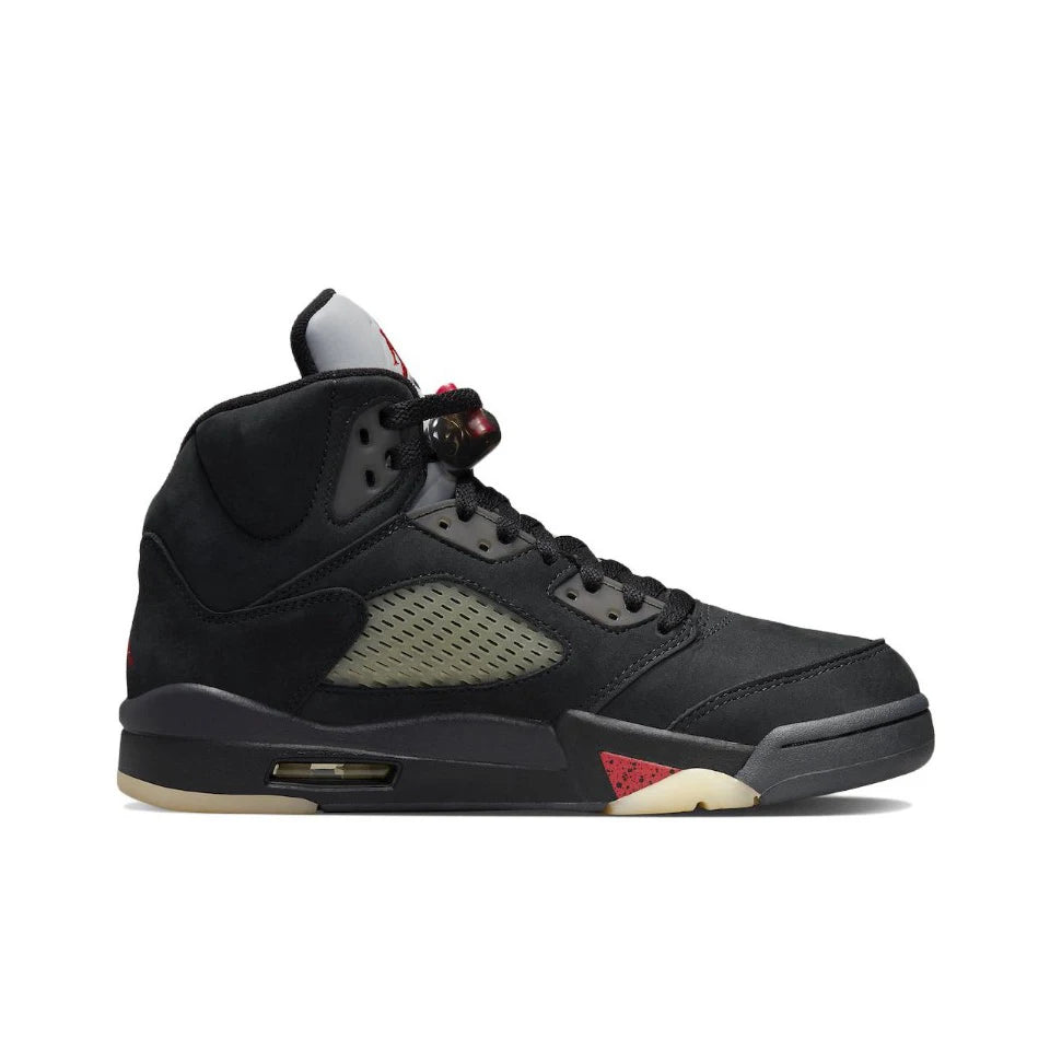 Original Air Jordan 5 'Bulls' For Men's Red and White Retro Classic Basketball Shoes Casual Sneakers