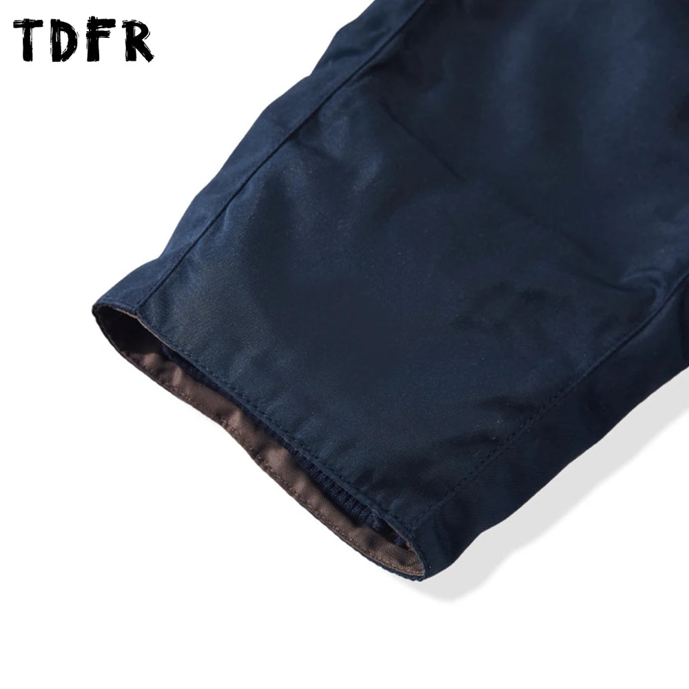 Multi-Pocket Cargo Jacket Mens Solid Color Retro Spliced Lapel Single Breasted Raglan Sleeve Trench Coat Man